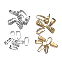 50Pcs/Pack Stainless Steel Buckle Clasp Charm Connectors Clip Pinch Bail Clasp for Necklace DIY Jewelry Making Accessories