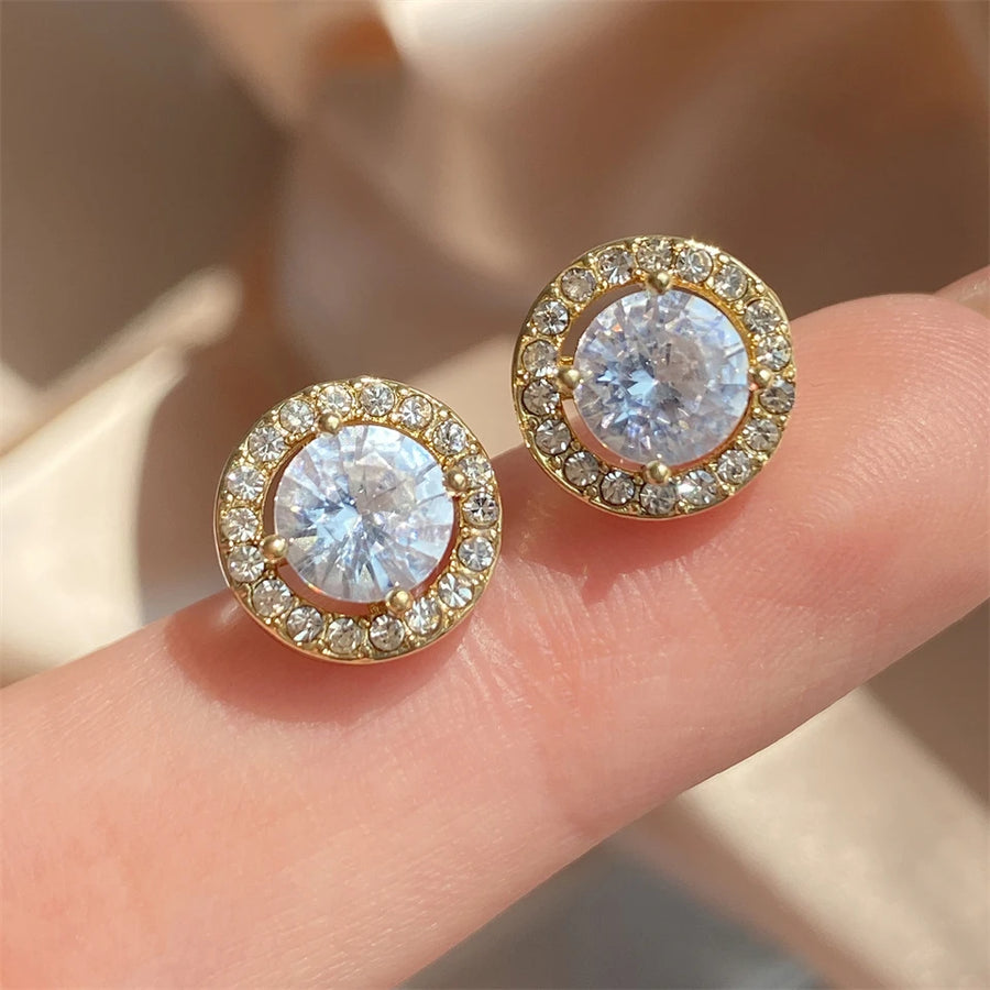 RAKOL Fashion Cross Stud Earrings For Women Girls Korean Style Elegant Crystal Jewelry Ear Rings Fishtail Lady Earrings Gift