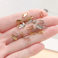 50Pcs/Pack Stainless Steel Buckle Clasp Charm Connectors Clip Pinch Bail Clasp for Necklace DIY Jewelry Making Accessories